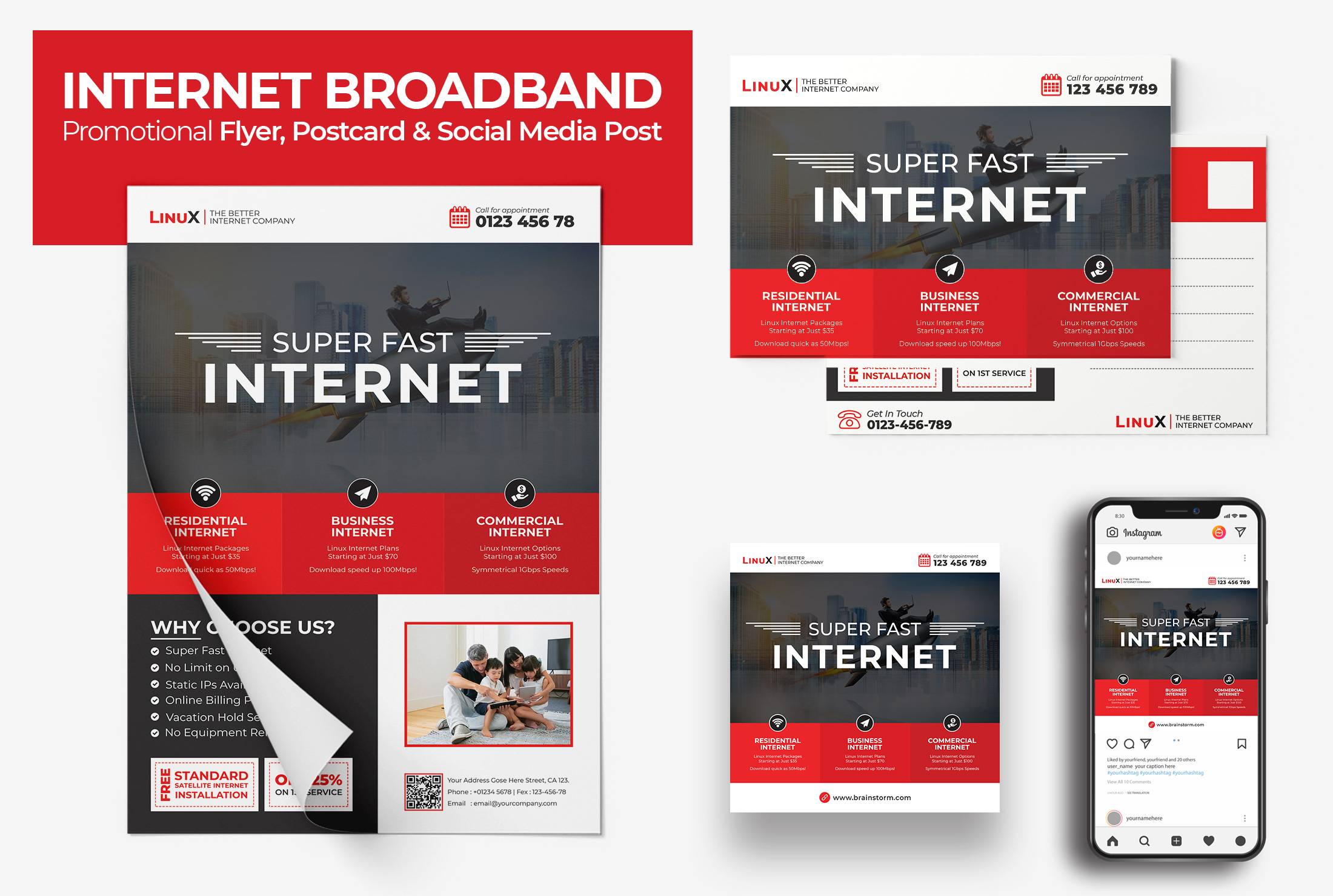 I will design internet-broadband marketing flyer, postcard or direct mail eddm