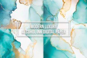 Modern Luxury Alcohol Ink Digital Paper