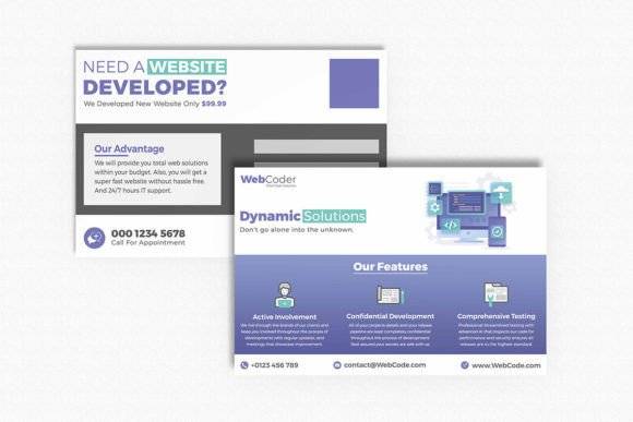 Web Solution Postcard Template