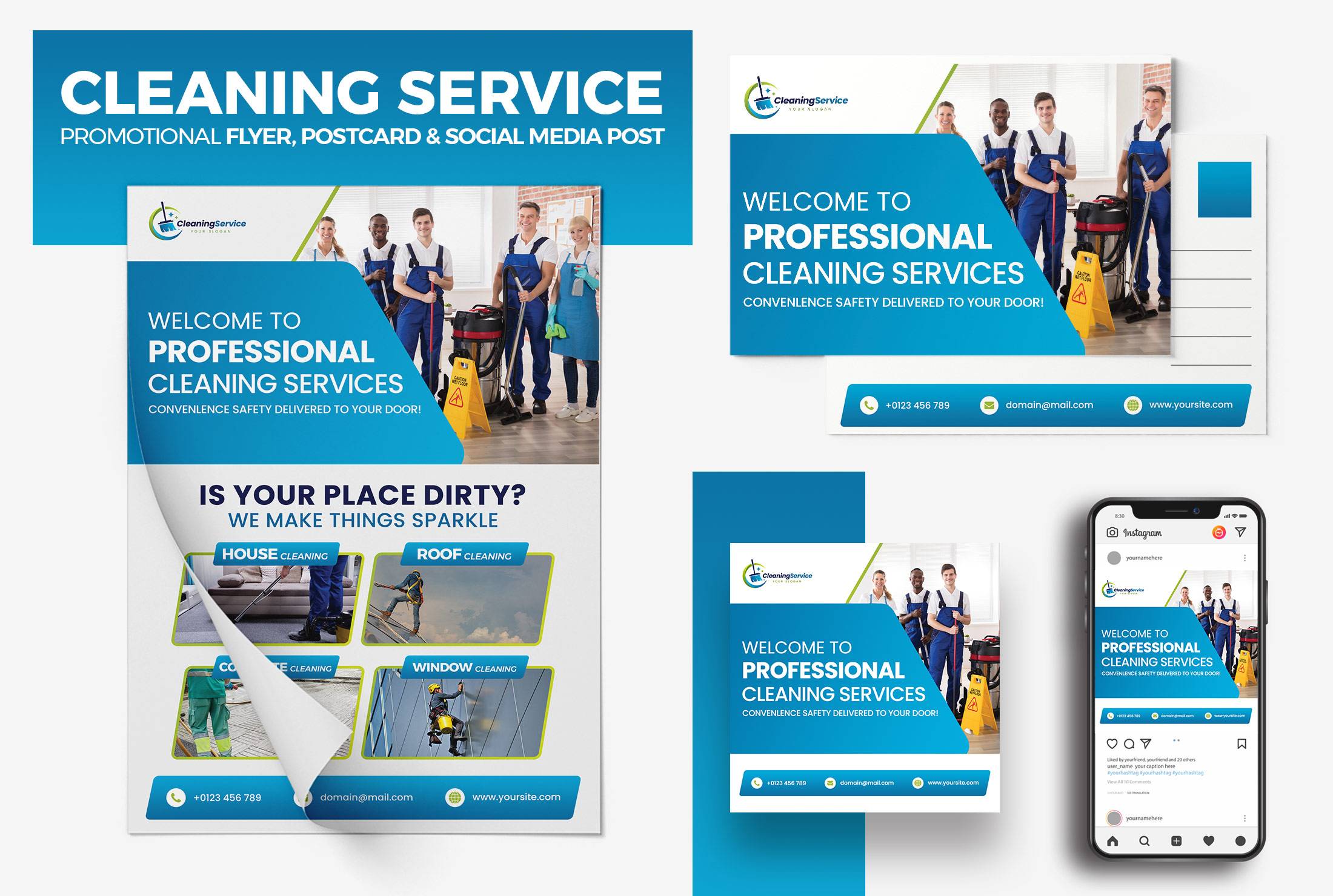 I will design cleaning service, junk removal marketing flyer, banner or eddm postcard