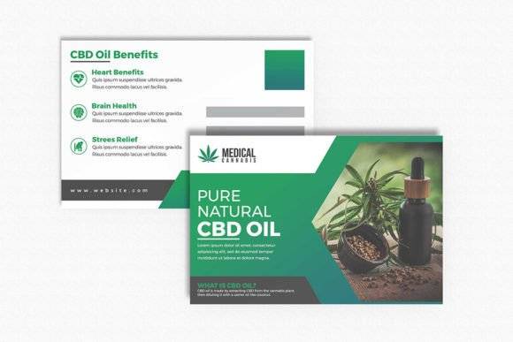 CBD Oil Marketing Postcard Template