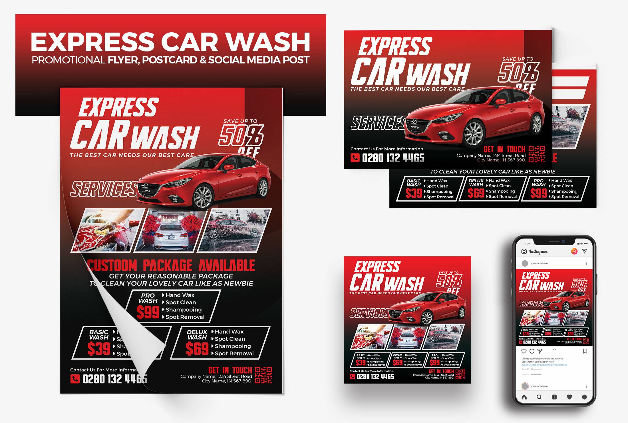 I will design car rental, repair, car wash, detailing pricelist flyer, banner, postcard