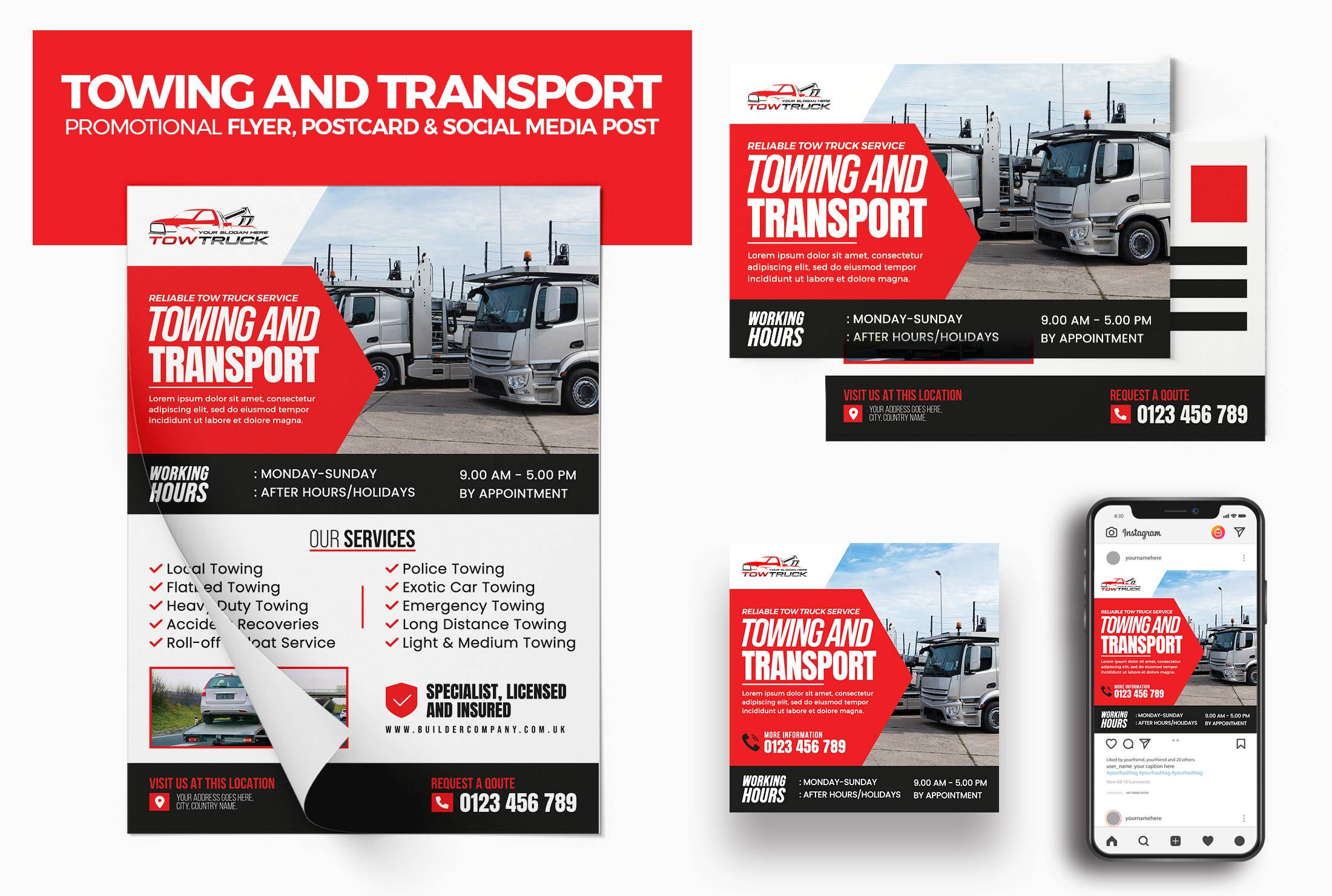 I will do transport trucking flyer, logistic, cargo, dispatch, freight broker promotion