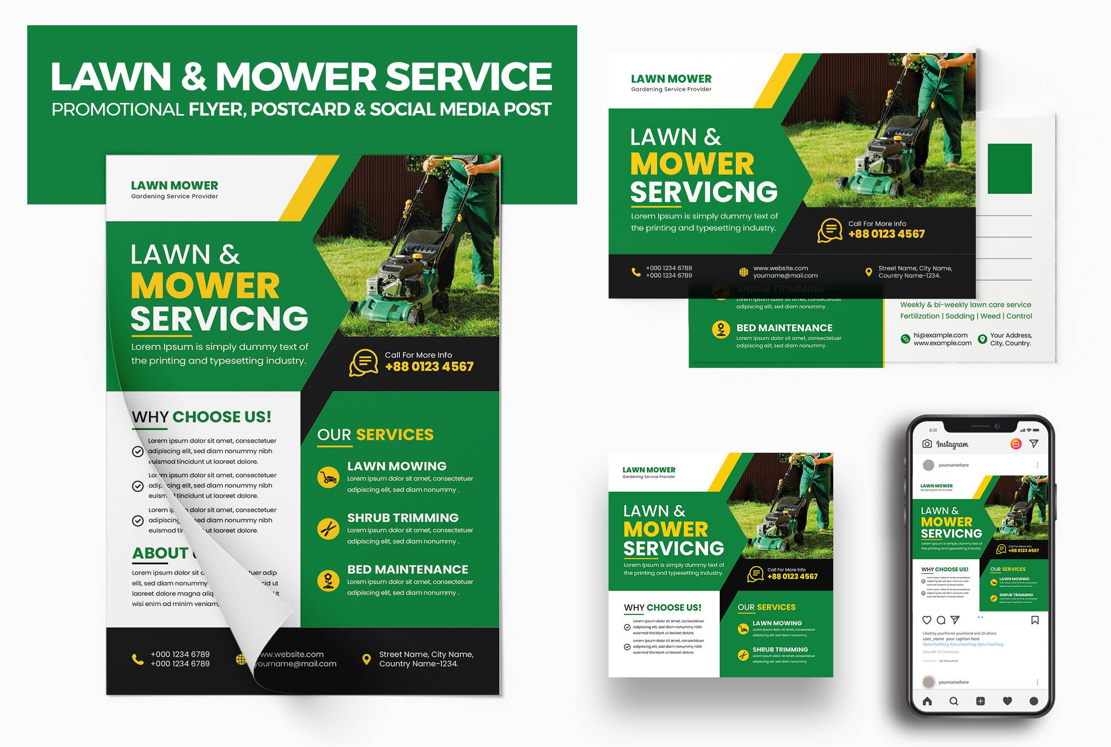 I will design lawn care, landscape, gardening flyer, eddm postcard, door hanger, banner