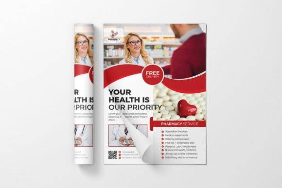 Pharmacy Shop Marketing Flyer Template